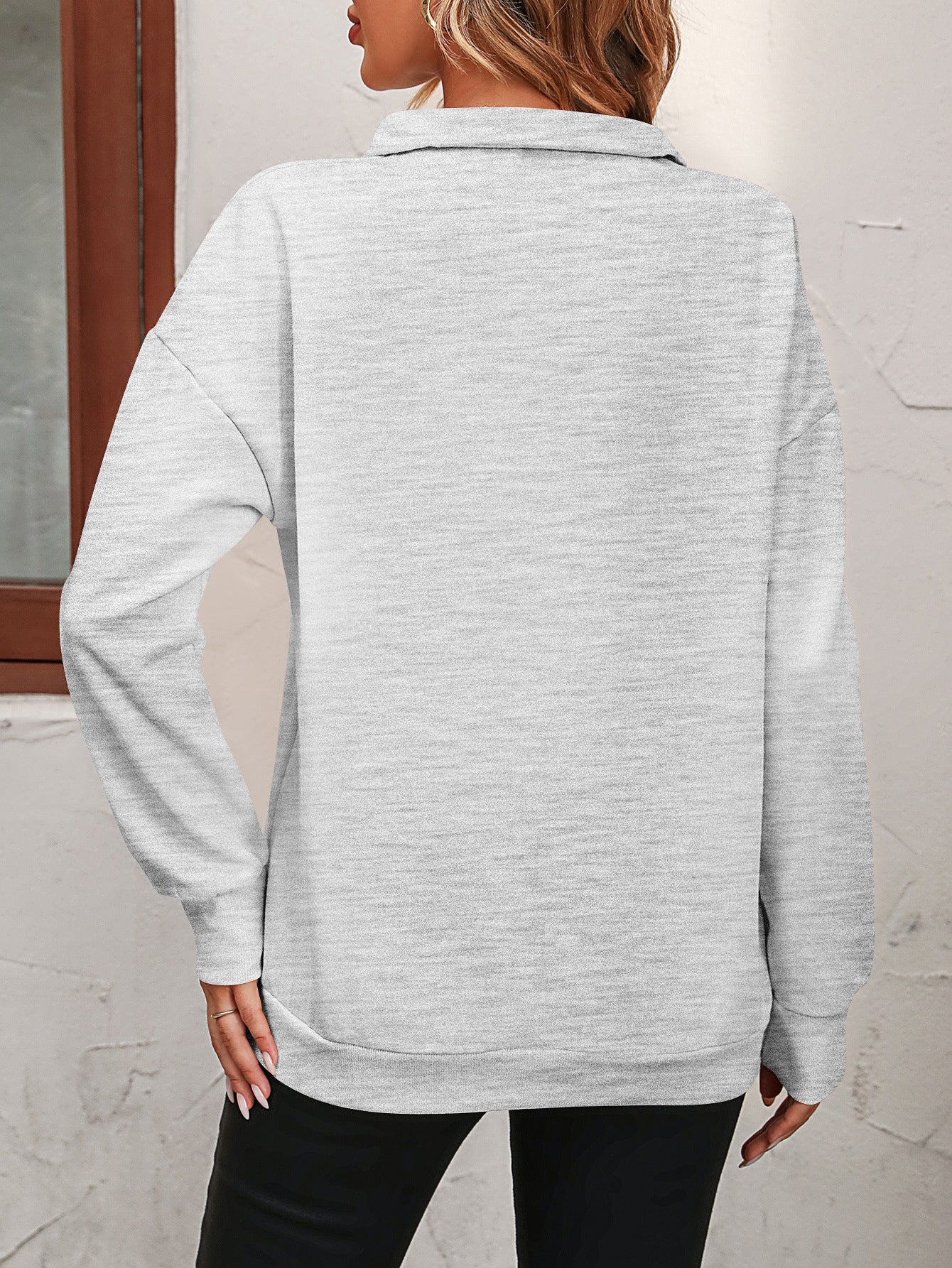 Zip-Up Dropped Shoulder Sweatshirt Zip-Up Dropped Shoulder Sweatshirt
